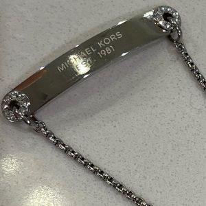 Michael Kors Silvertone Bracelet w Rhinestones